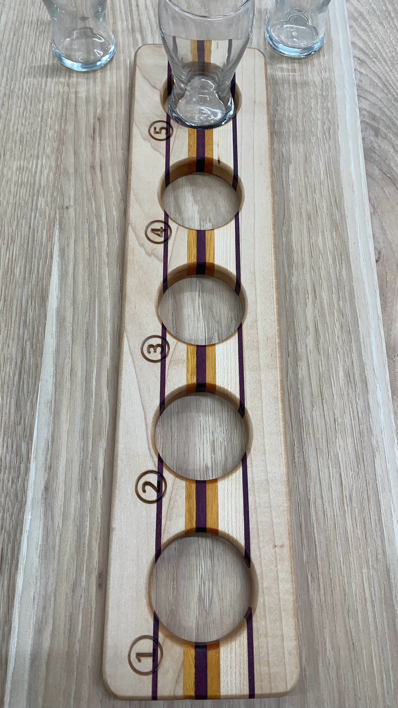 Blonde Brew Moon - 5 Glass Flight Board