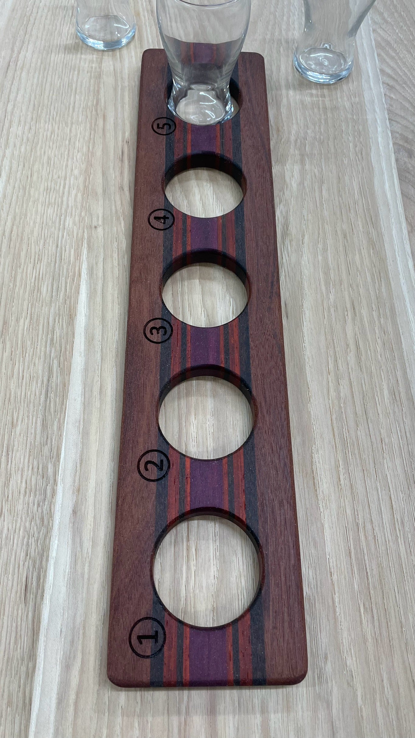 Twilight Red - 5 Glass Flight Board