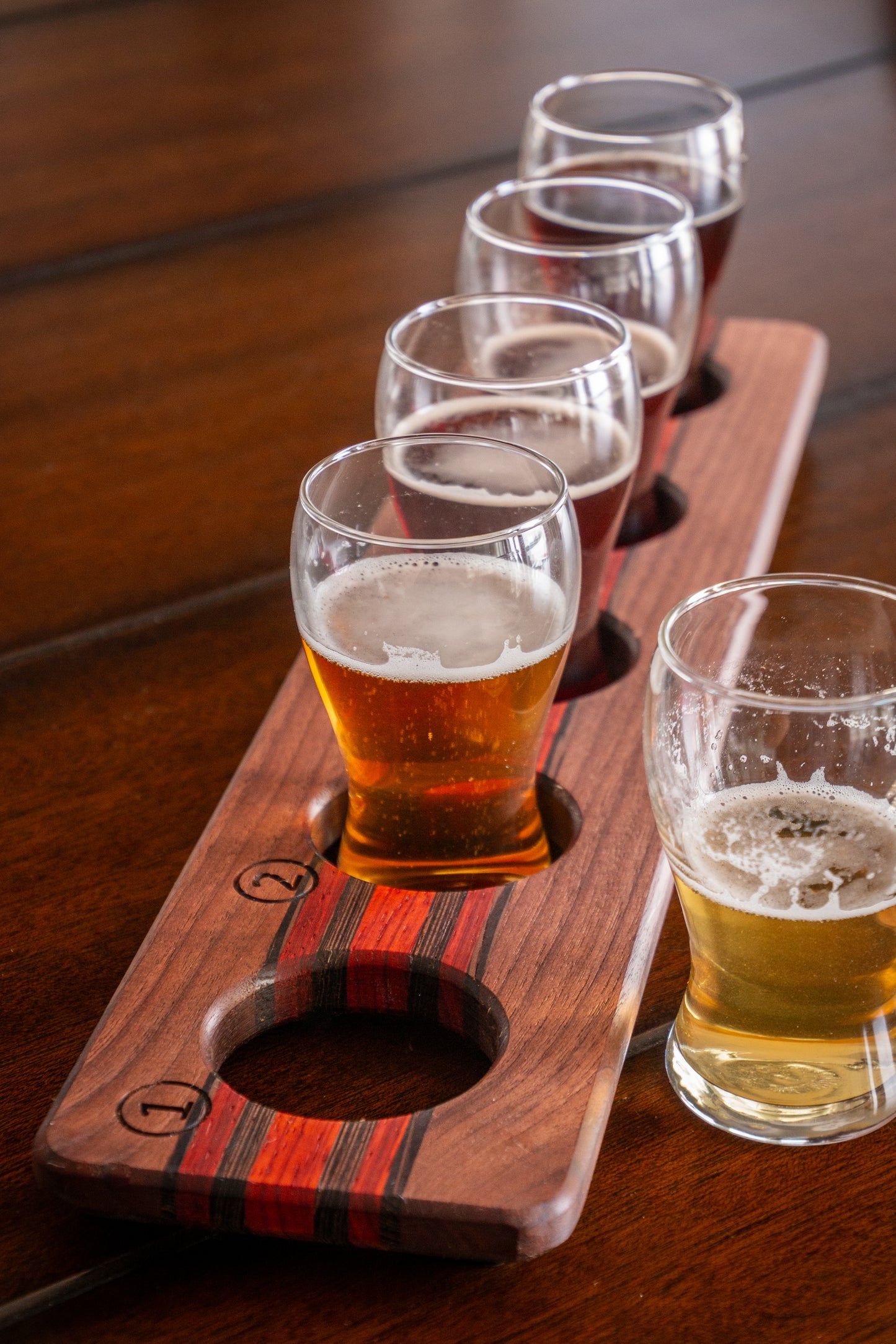 Barrel Glow - 5 Glass Flight Board